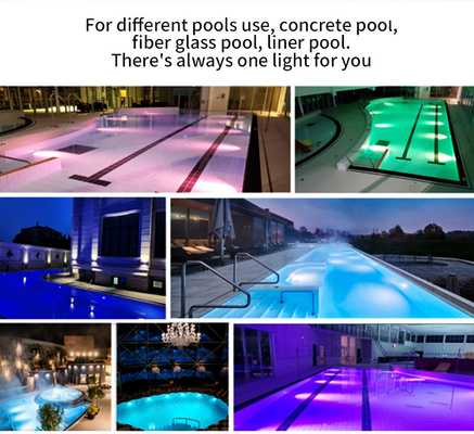 Naścienne oświetlenie basenowe 160 mm, oświetlenie basenowe LED RGB wypełnione żywicą