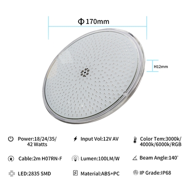 RF-003B-252 Oświetlenie basenowe LED PAR56 RGB Slim IP68 dla Astral